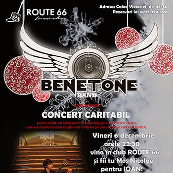 Concert caritabil BENETONE Band: împreună, pentru Ioni!