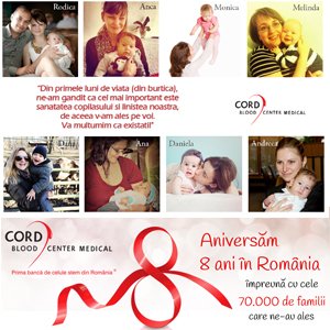 Cord Blood Center Medical România aniversează 8 ani de existență