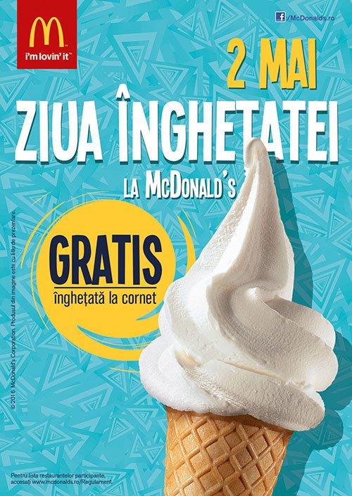 Mâine sărbătorim Ziua Înghețatei la McDonald’s