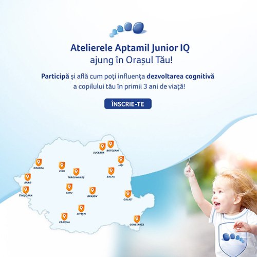 Nutricia invită părinții la Atelierele gratuite Aptamil Junior IQ pentru dezvoltarea cognitivă a copiilor