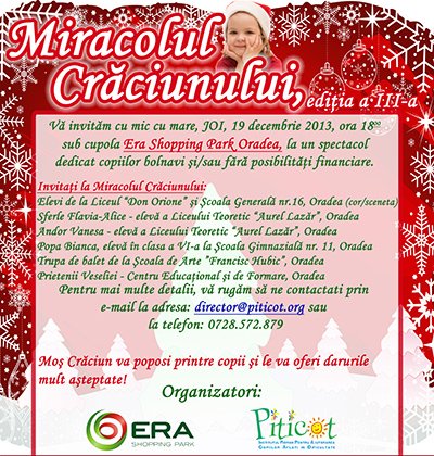 Evenimentului Caritabil "Miracolul Craciunului"