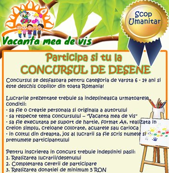 Concurs de desene "Vacanta mea de vis"