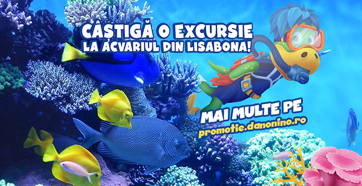 Exploreaza lumea subacvatica alaturi de Dino si poti castiga o excursie la acvariul din Lisabona