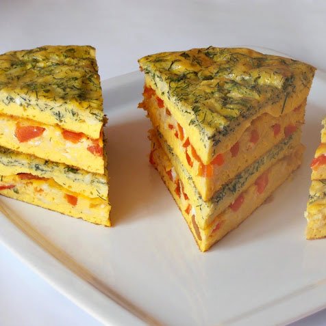 Tort din omleta pentru aperitiv