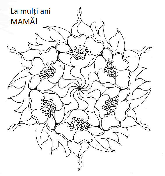 Planse de colorat cu La multi ani de ziua femeii