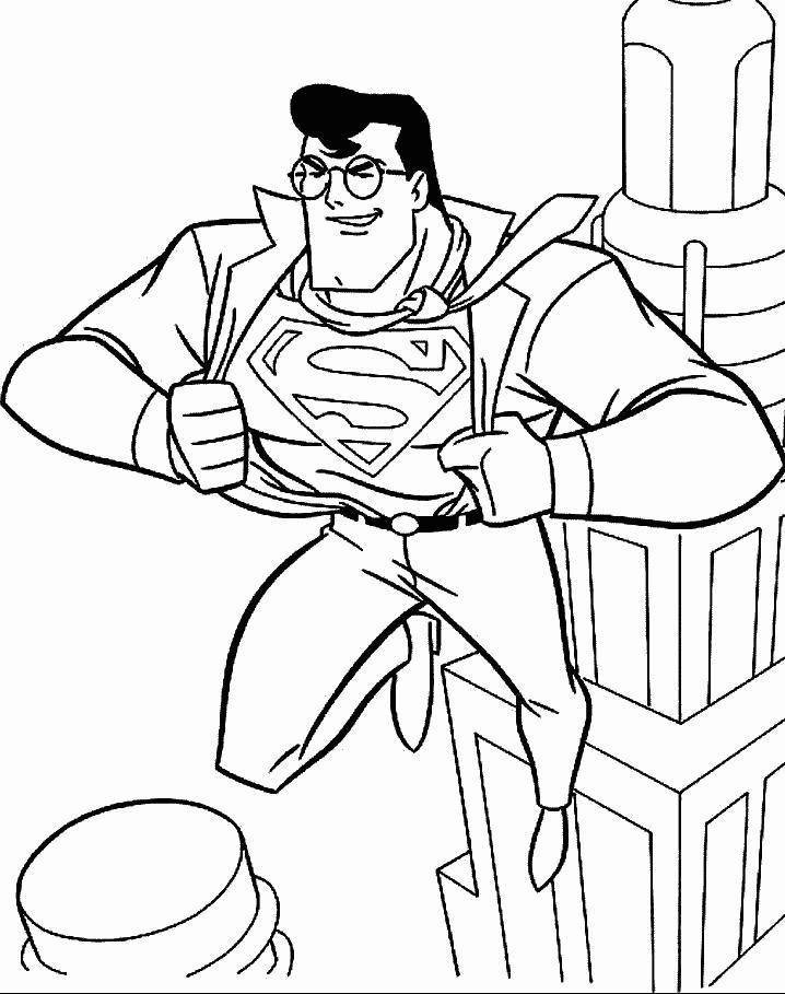 Planse de colorat cu Clark Kent se transforma