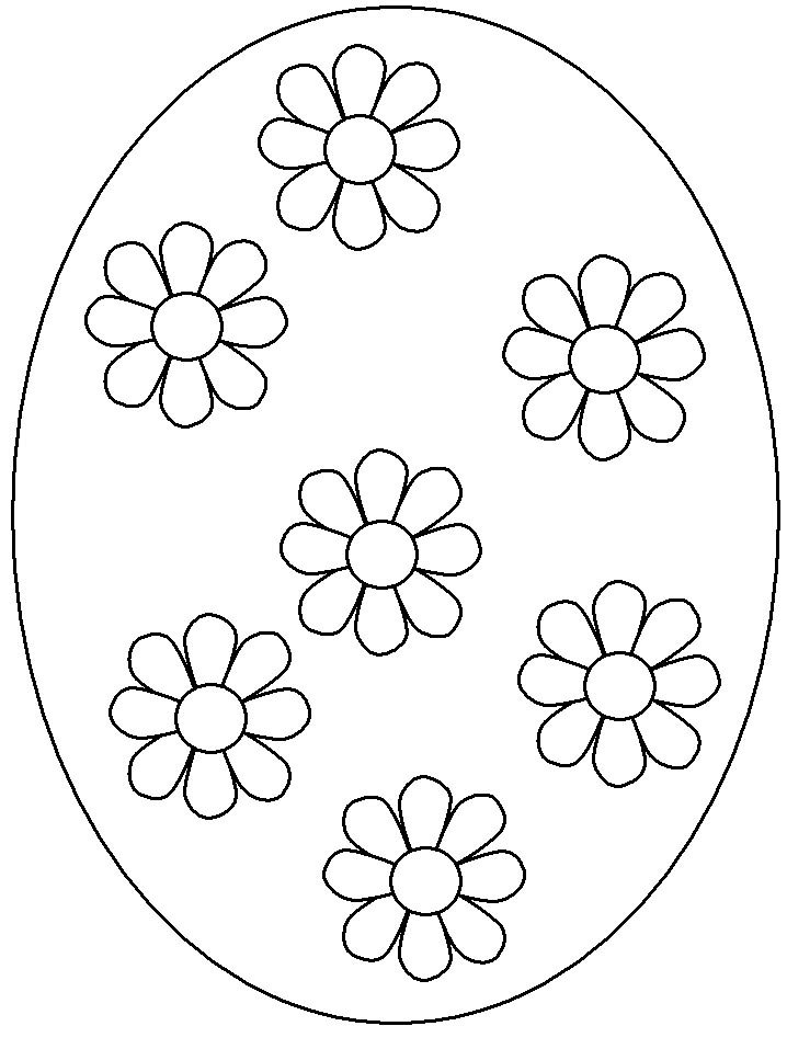 Planse de colorat cu Ou decorat cu floricele