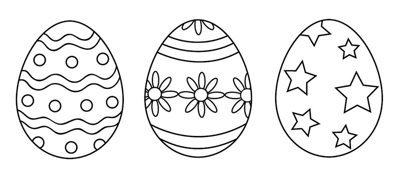 Planse de colorat cu Oua deocorate cu mai multe forme