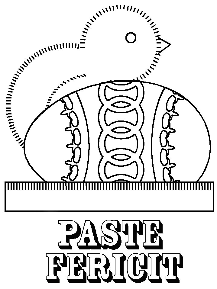 Planse de colorat cu Paste fericit cu pui galbeni