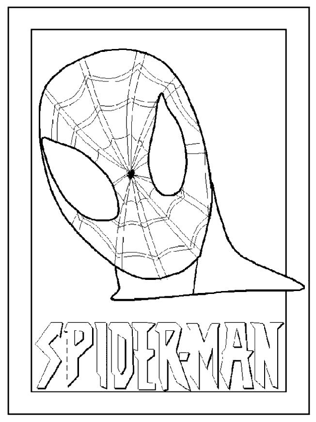 Planse de colorat cu Masca lui Spiderman