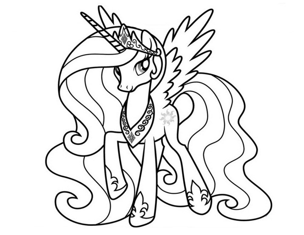 Princess Celestia - Plansa de colorat